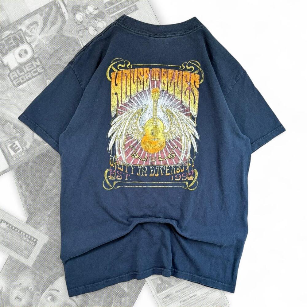 Vintage Navy Blue House Of Blues Orlando Florida Graphic‎ Tee